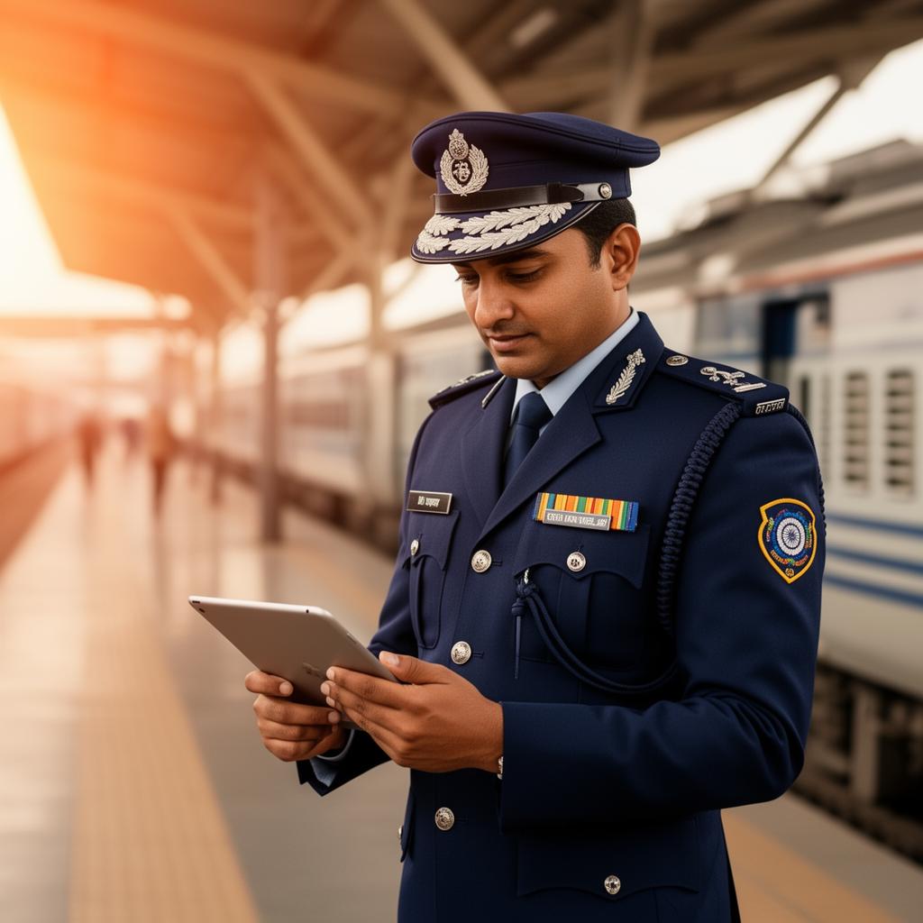 Railway Branch Officer using tablet